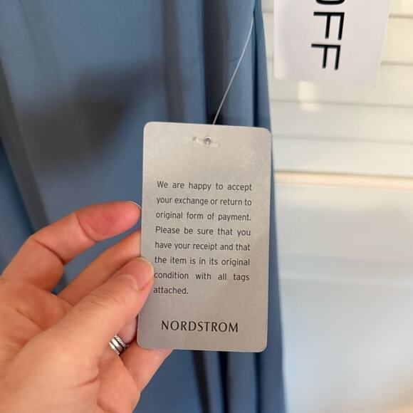 NWT NEW LEVKOFF Bridesmaid Dress Style 7001 Slate Chiffon - Picture 6 of 8